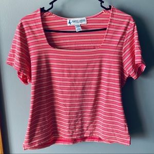 Marsh Landing pink striped shirt